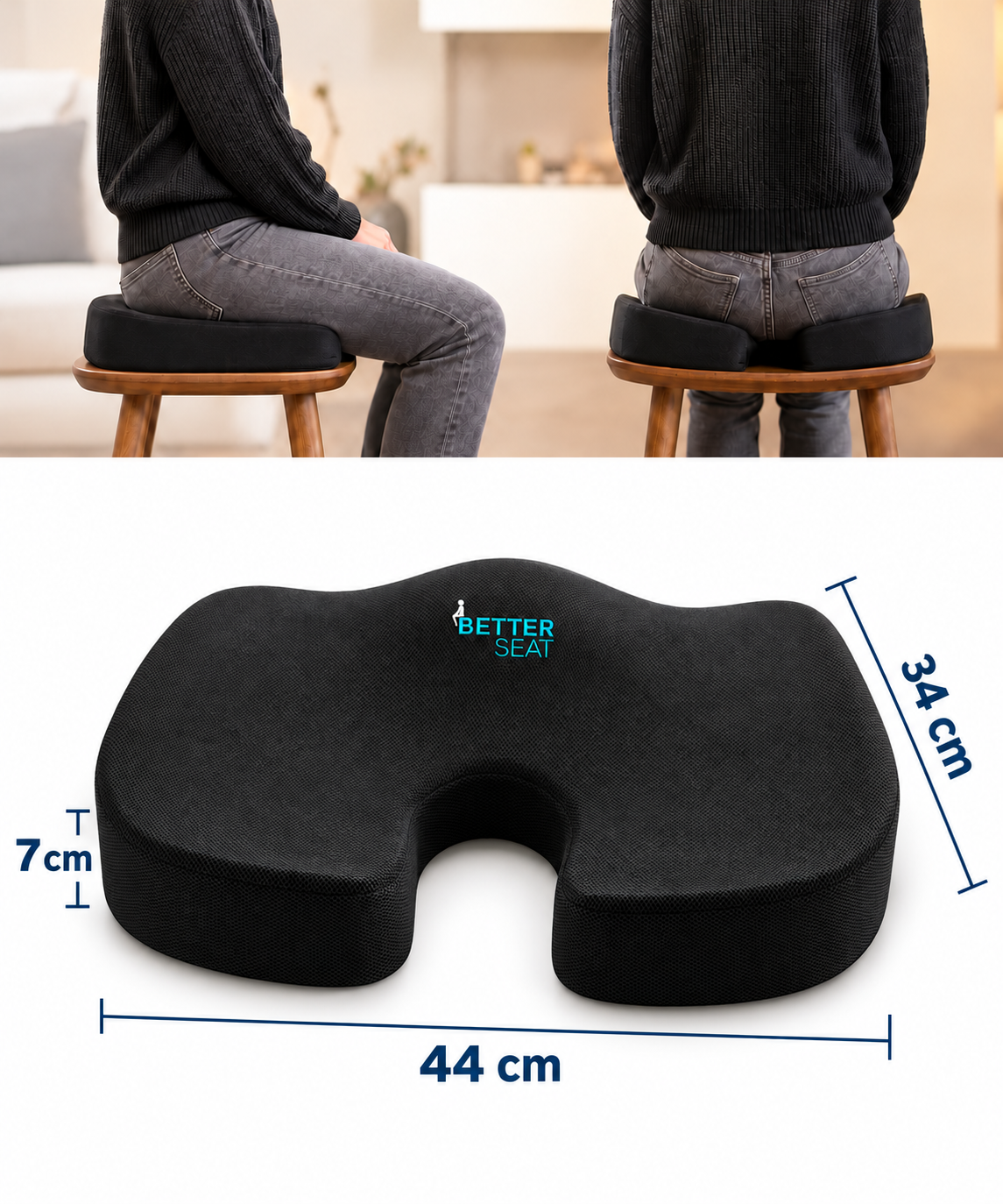 Perna de sezut BetterSeat dimensiuni